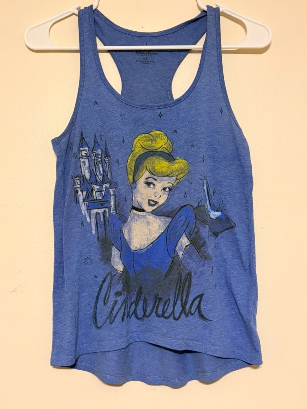 Women's Disney Parks Blue Cinderella Princess Racerback Tank Top Size XS